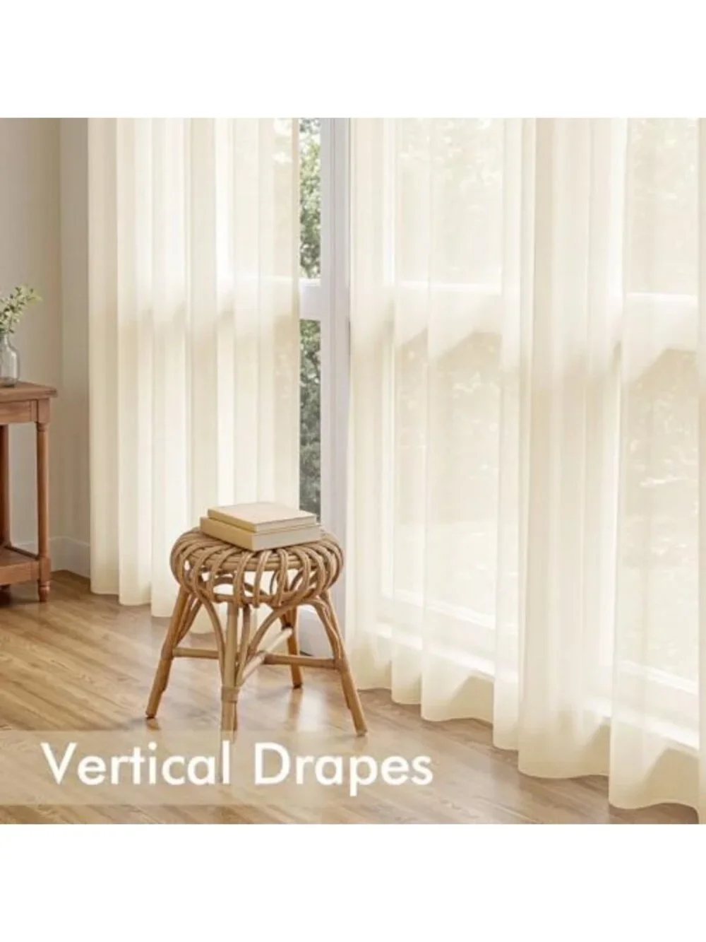 Elegant Butter Cream Sheer Curtains, 84